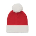 Gebreide-kerstmuts-met-pompon-Acryl-bedrukken-rood
