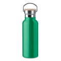 Thermosfles-met-bamboe-dop-RVS-500-ml-bedrukken-groen