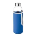 Waterfles-met-beschermhoes-Glas-500-ml-bedrukken-blauw