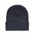 Gebreide-beanie-RPET-polyester-bedrukken-donkerblauw