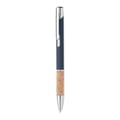 Balpen-met-kurken-grip-Gerecycled-aluminium-bedrukken-blauw