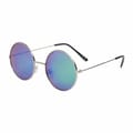 Hippie-ronde-zonnebril-met-zilveren-frame-UV400-bedrukken-groen-blauw