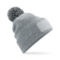 Snowstar-acryl-beanie-Met-pompon-en-patch-bedrukken-grijs