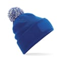 Snowstar-acryl-beanie-Met-pompon-en-patch-bedrukken-blauw