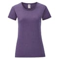 Fruit-of-the-Loom-Iconic-T-shirt-Dames-Getailleerd-bedrukken-heather-purple