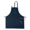 Katoenen-keukenschort-met-PU-lederen-banden-340-gm-bedrukken-donkerblauw