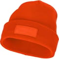 Acryl-rib-beanie-met-patch-bedrukken-oranje