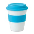 Kunststof-koffiebeker-met-siliconen-deksel-350-ml-bedrukken-turquoise