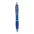 Kunststof-balpen-met-zachte-grip-Drukmechanisme-bedrukken-blauw