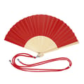Waaier-met-nekkoord-Bamboe-en-polyester-bedrukken-rood