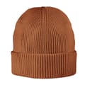 Kingcap-beanie-geribd-Met-omslagrand-Gerecycled-polyester-bedrukken-bruin