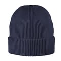Kingcap-beanie-geribd-Met-omslagrand-Gerecycled-polyester-bedrukken-donkerblauw