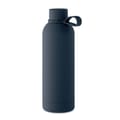 Vacum-thermosfles-met-draaglus-Gerecycled-RVS-500-ml-bedrukken-donkerblauw