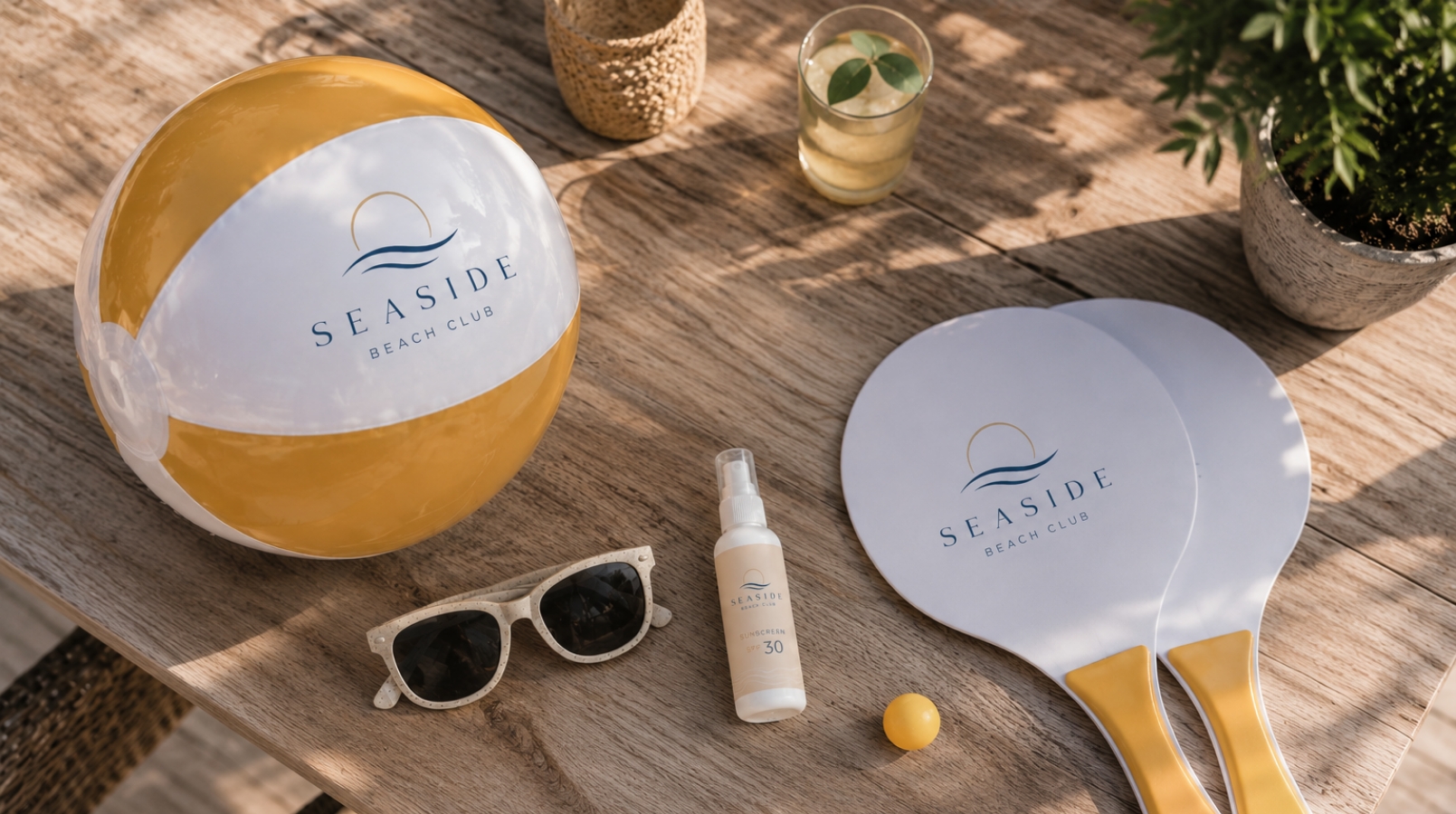 strandartikelen met logo voor zomeracties