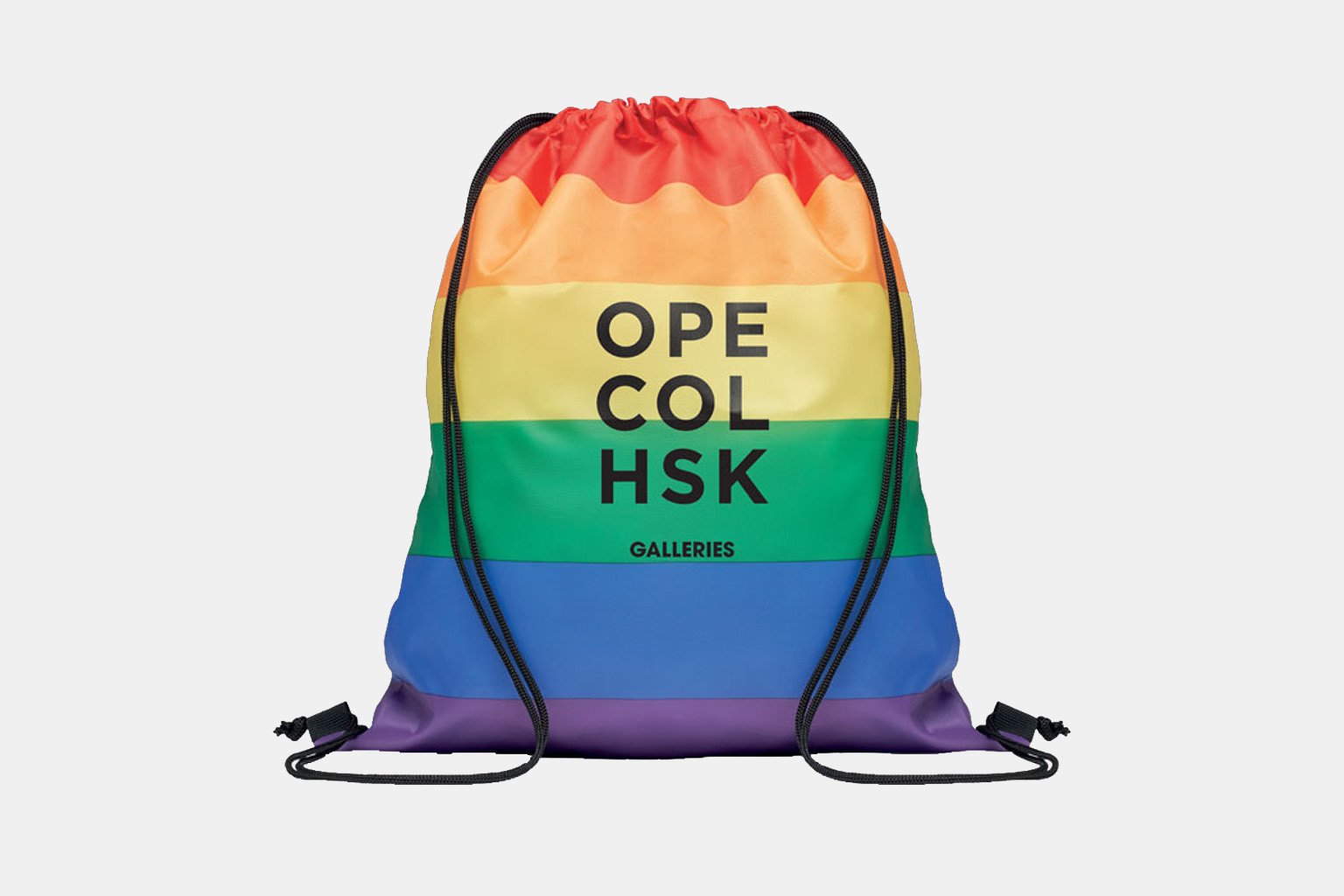 Regenboog rugzakje met trekkoord