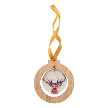 Bamboe-kerstboomhanger-met-goud-lint-Acryl-bedrukken