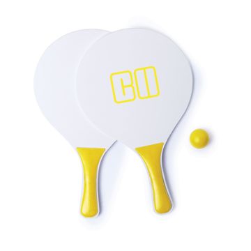 Beachball-rackets-met-bal-Hout-bedrukken