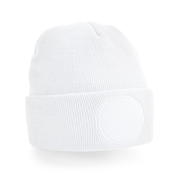 Beechfield-Acryl-beanie-Met-ronde-patch-bedrukken