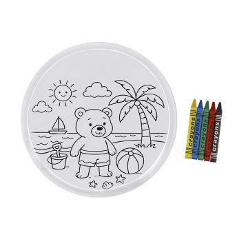 Frisbee-kleurset-Non-woven-Met-5-kleurpotloden-bedrukken