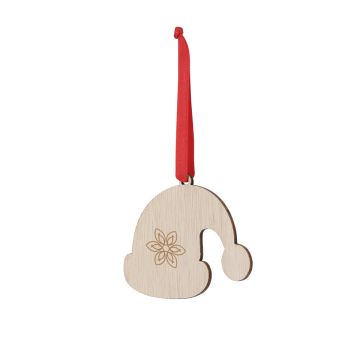 Kerstornament-met-rood-lint-Hout-bedrukken