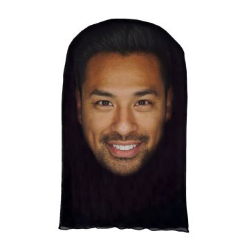 Masker-met-gezicht-Polyester-Zwart-bedrukken