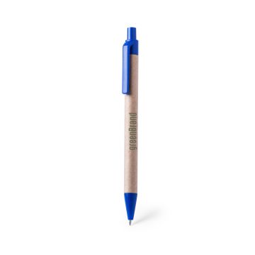 Pen-gerecycled-karton-Blauwe-inkt-bedrukken