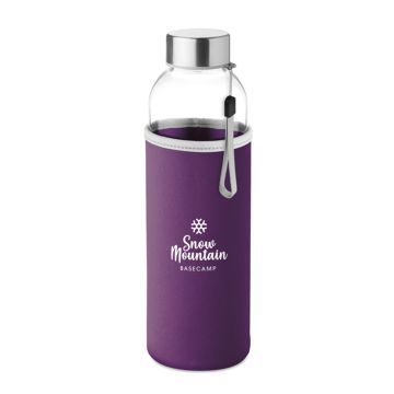 Waterfles-met-beschermhoes-Glas-500-ml-bedrukken