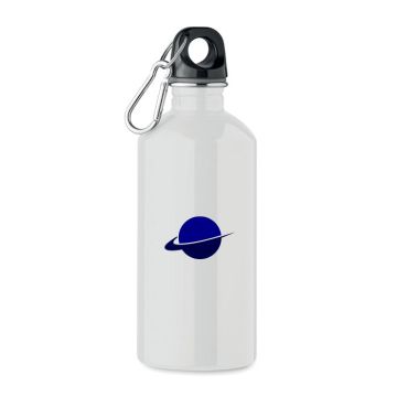 Waterfles-met-karabijnhaak-Gerecycled-RVS-500-ml-bedrukken