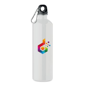 Waterfles-met-karabijnhaak-Gerecycled-RVS-750-ml-bedrukken