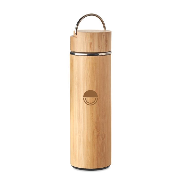 Bamboe thermosfles met theezeef | 400 ml