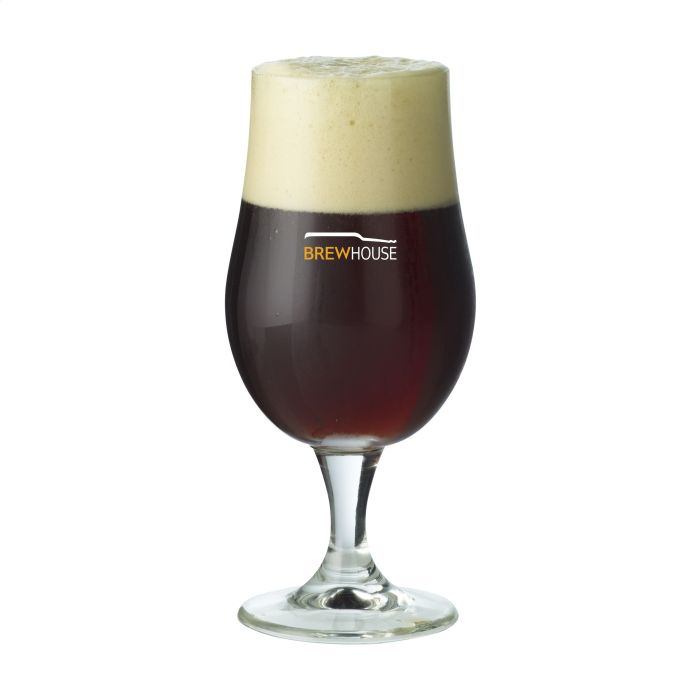 Bierglas op voet | Bolle kelk | 370 ml