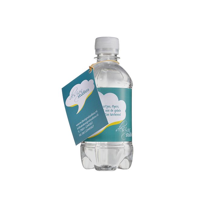 Bronwater met draaidop en visitekaartje | RPET | 330 ml