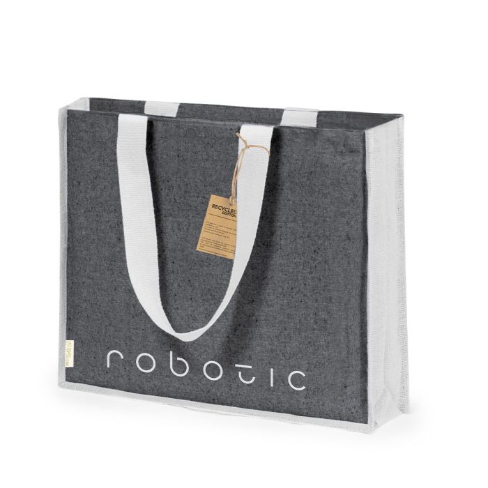 Draagtas gerecycled katoen | 140 g/m² | 45 x 36 cm | Jute