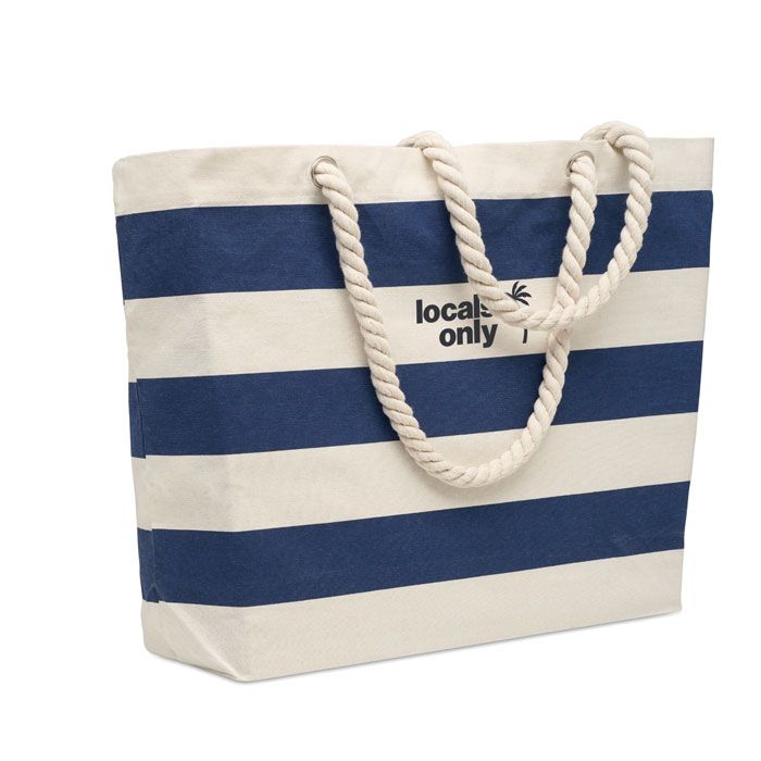 Gestreepte strandtas | Katoen | 220 g/m² | 55 x 39 cm