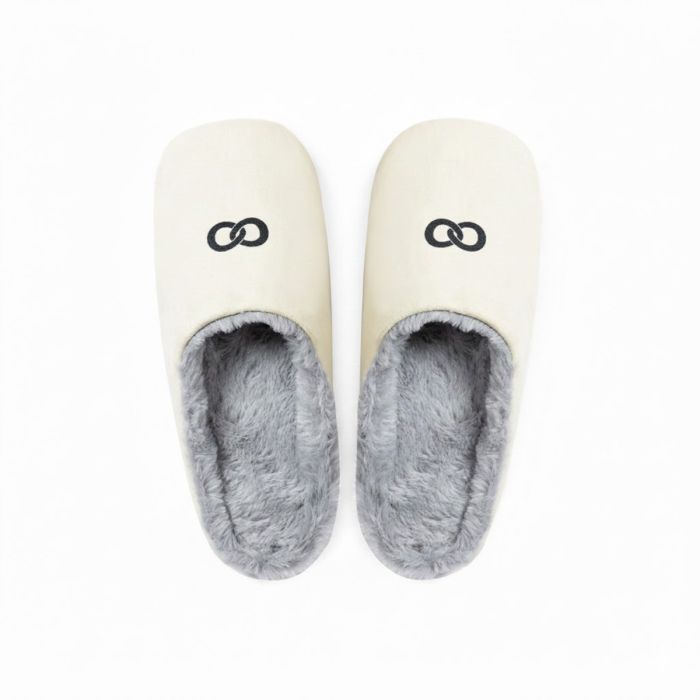 Katoenen slippers met pluche voering