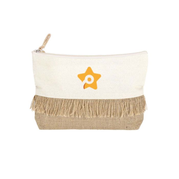 Katoenen toilettas met franjes | Jute | 170 g/m²