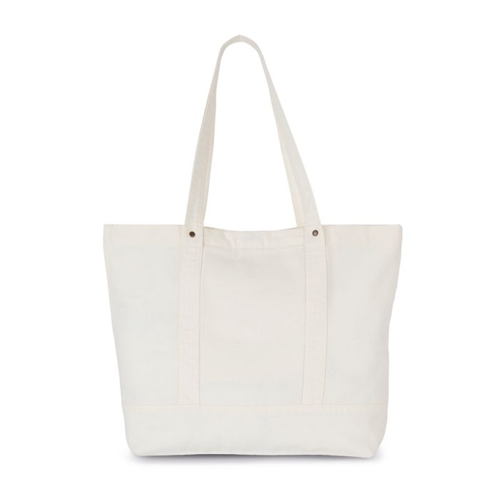Kimood katoenen strandtas met voorvak | 37 x 35 cm | 13 liter