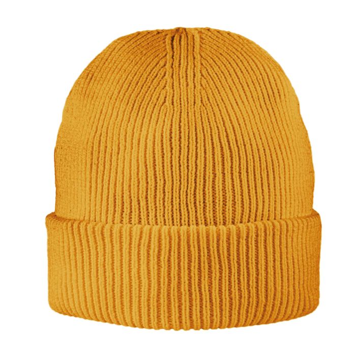 Kingcap beanie geribd | Met omslagrand | Gerecycled polyester