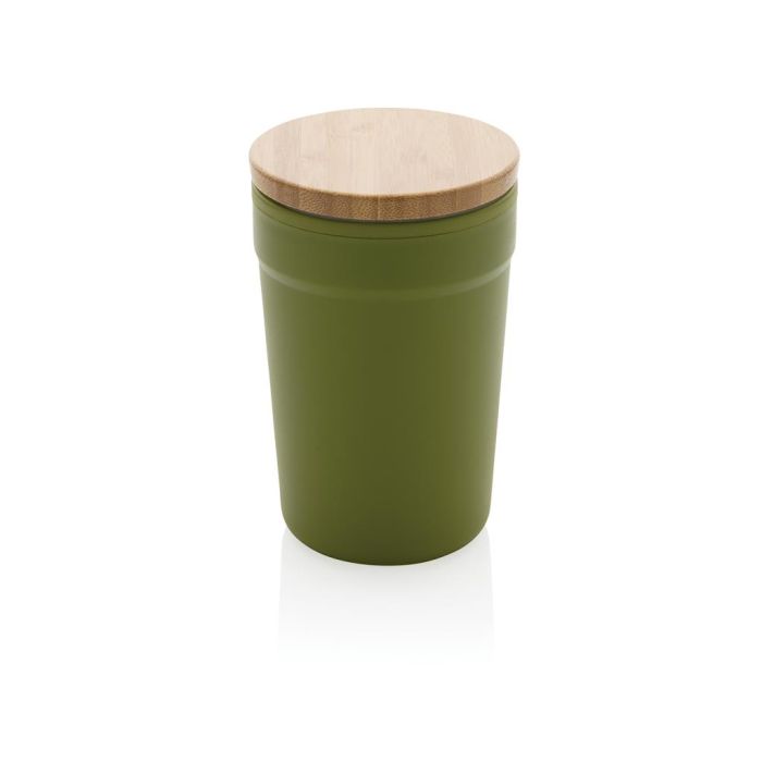 Koffiebeker met bamboe deksel | Gerecycled polypropyleen | 300 ml
