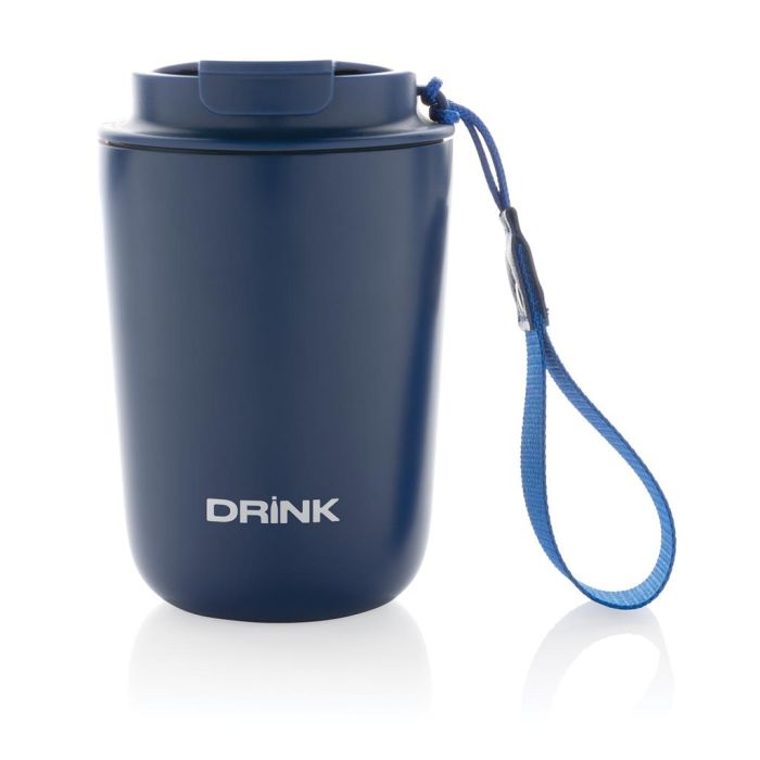 Koffiebeker met koord | Gerecycled RVS | 380 ml