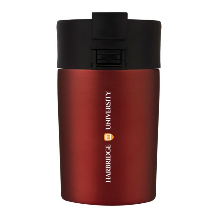 Koffiebeker met zwarte deksel | RVS | 180 ml