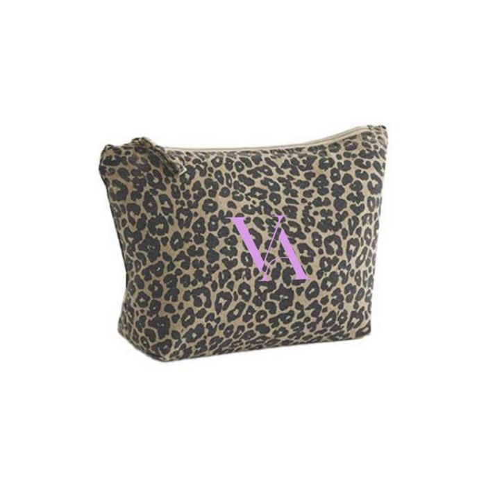 Luipaardprint toilettas | Gerecycled katoen & polyester | 287 g/m²