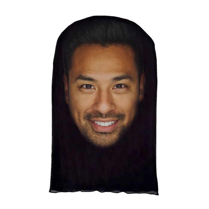 Masker met gezicht | Polyester | Zwart