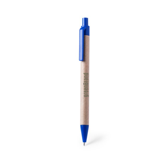 Pen gerecycled karton | Blauwe inkt