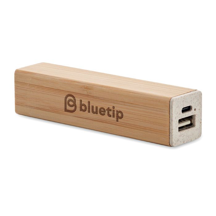 Powerbank bamboe | 2600 mAh | USB-C