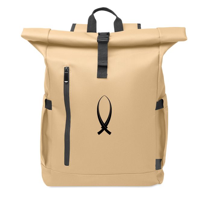 Rolltop laptoprugzak 15 inch | 600D RPET polyester | 30 x 57 cm