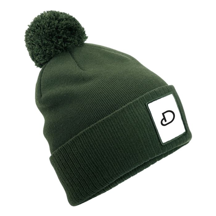 RPET beanie | Met pompon en patch