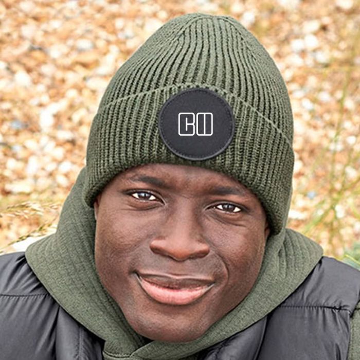 RPET beanie | Met ronde patch