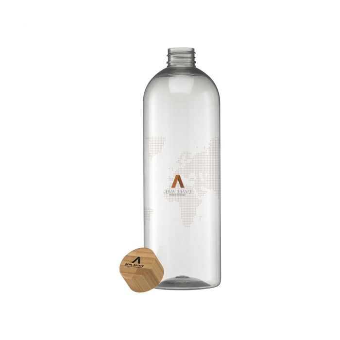 RPET drinkfles met bamboe schroefdop | 750 ml