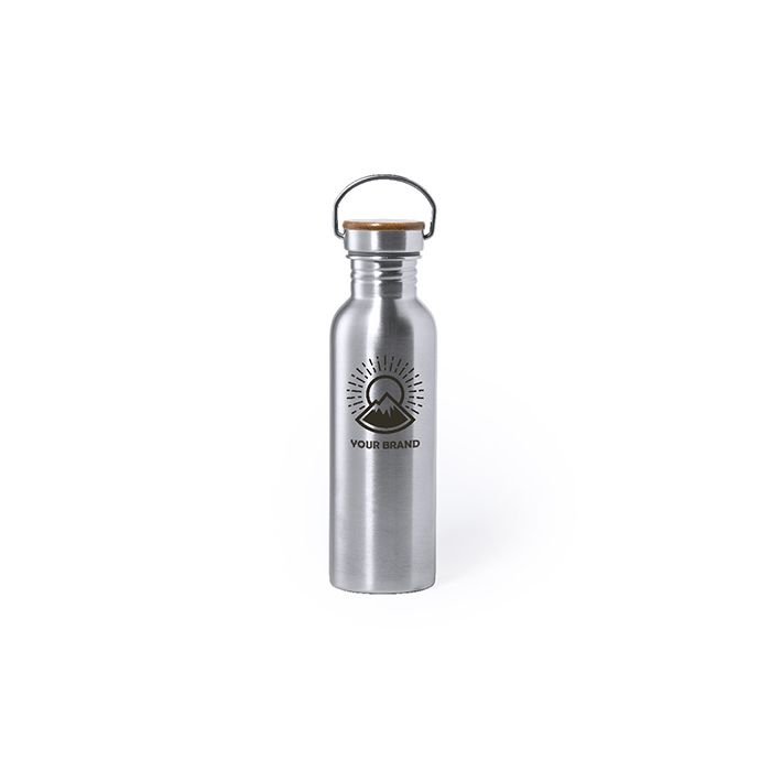 RVS waterfles met bamboe dop | 800 ml